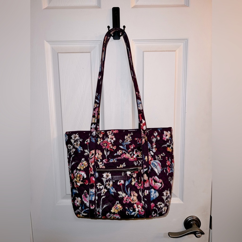 Vera Bradley Vera Cotton Tote Bag - Burgundy/Multi-colored